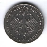 2 марки 1988 г. Германия, Людвиг Эрхард, J