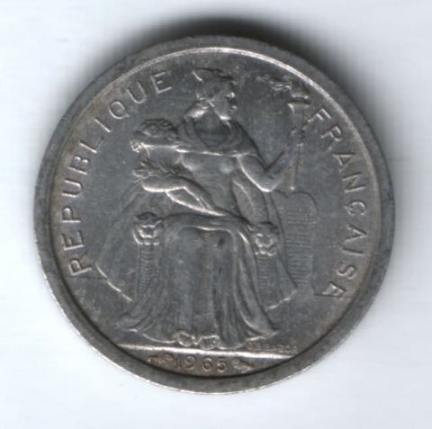1 франк 1965 г. Французская Полинезия