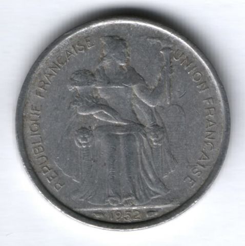 5 франков 1952 г. Новая Каледония, VF