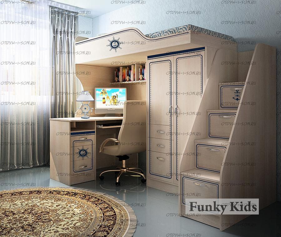 Кровать-чердак Капитан КП-4/1 (80х190)