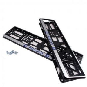 Рамки номера Peugeot - серебро