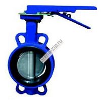 Затвор поворотный дисковый чугунный межфланцевый с уплотнением Ду80 Ру16 с рукояткой