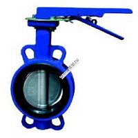 Затвор поворотный дисковый чугунный межфланцевый с уплотнением Ду80 Ру16 с рукояткой