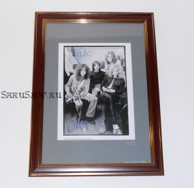 Автографы: Led Zeppelin. Плант, Пейдж, Д.П. Джонс, Бонэм. 1969 год. Редкость.