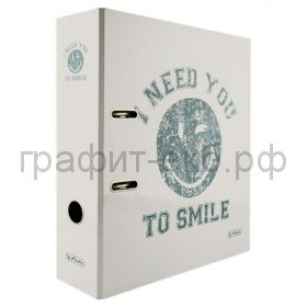 Файл А4 8см Smiley White Herlitz 11223013