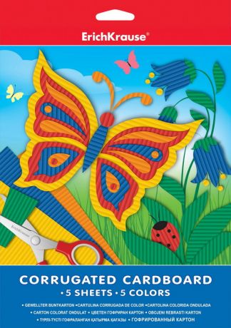 Картон гофрированный (А4, 5 листов/5 цветов)