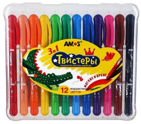 Набор карандашей 3 в1 (фломастер-пастель-акварель) Твистер