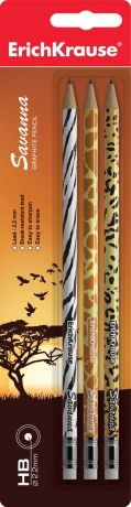 Набор карандашей с ластиком SAVANNA