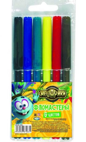 Фломастеры СМЕШАРИКИ - КРОШ ( 6 цветов)