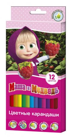 Карандаши Маша и Медведь (12 цветов)