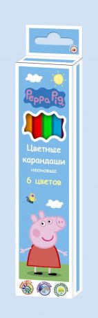 Карандаши неон Свинка Пеппа (6 цветов)