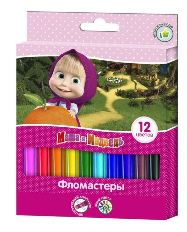 Фломастеры Маша и Медведь (12 цветов)