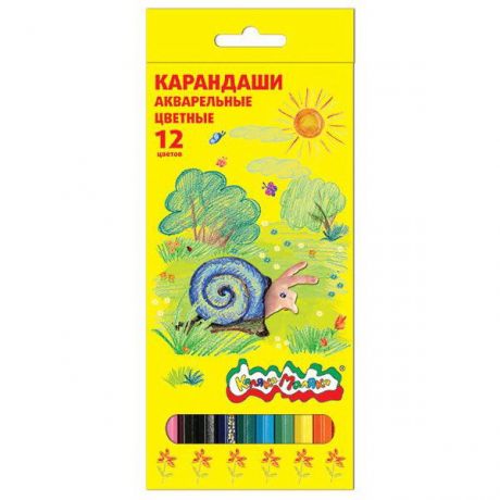 Карандаши акварельные  (12 цветов, шестигранные)