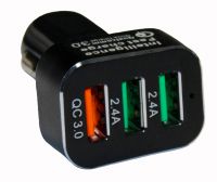 Автомобильное зарядное устройство на 3 USB порта Qualcomm Quick Charge 3.0 (5V-4.8A, QC 18Wmax)