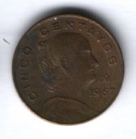 5 сентаво 1967 г. Мексика