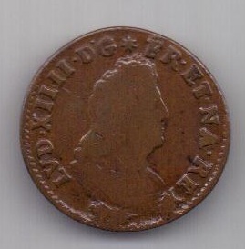 2 денье 1707 г. Франция