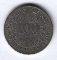 100 франков 1971 г. Западные Африканские Штаты