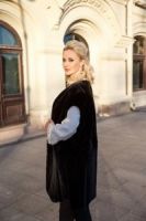 Длинный вечерний норковый жилет