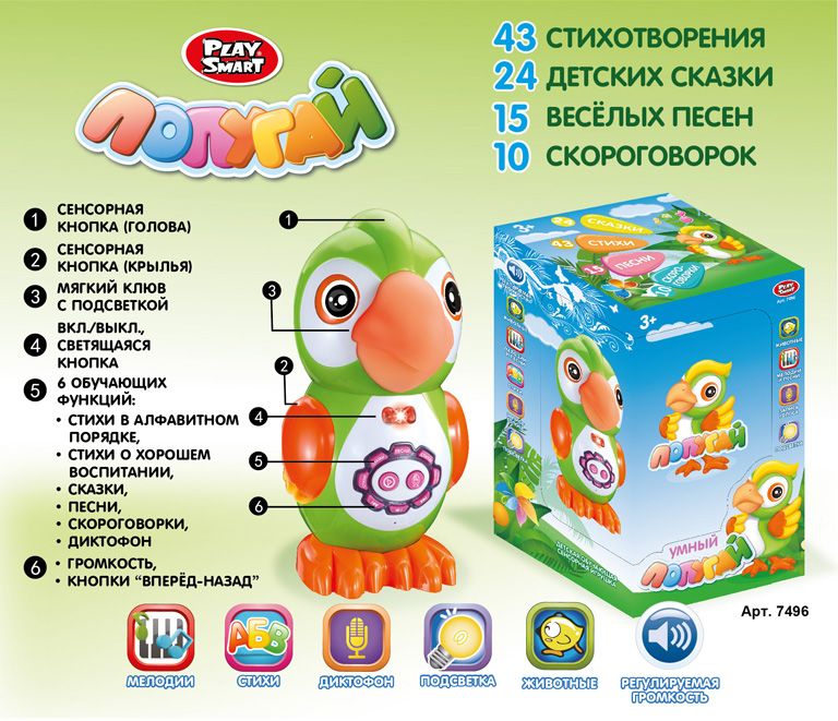 Интерактивная игрушка "Умный попугай"