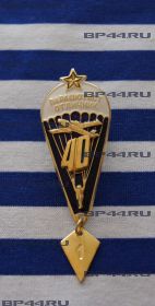 Знак "Парашютист отличник 41"