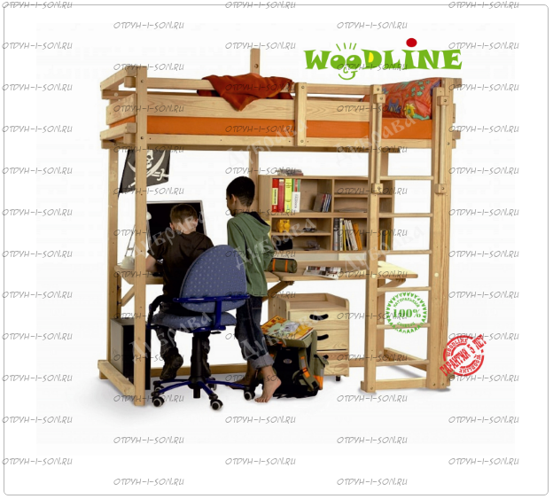 Кровать-чердак Сиэтл №6 массив