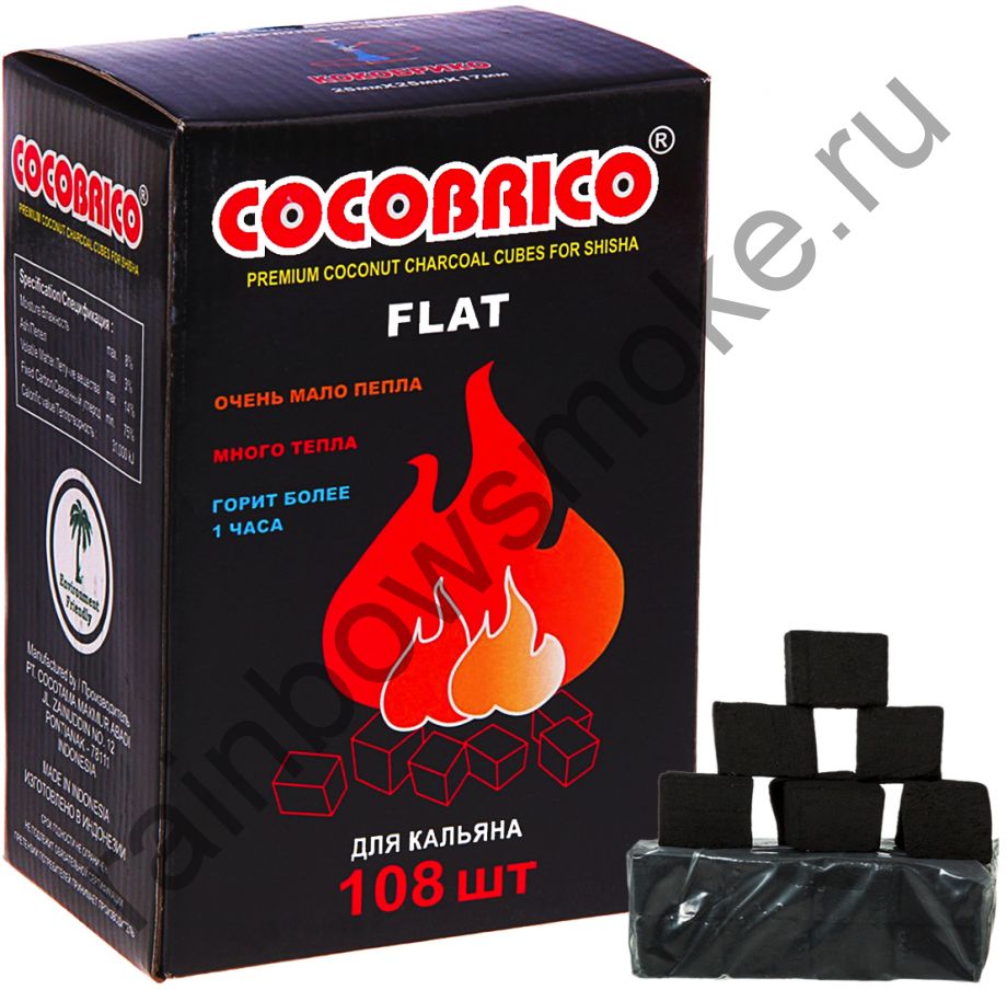 Уголь кокосовый для кальяна Cocobrico Flat (108 шт)