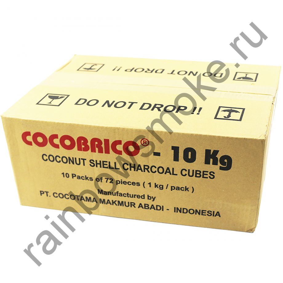 Уголь кокосовый для кальяна Cocobrico коробка (12 уп по 72 кубиков)