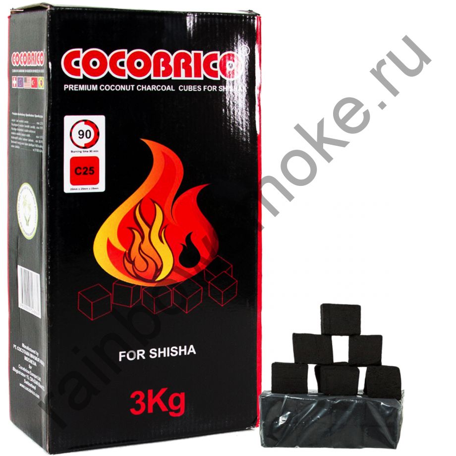 Уголь кокосовый для кальяна Cocobrico 3кг (216 шт)