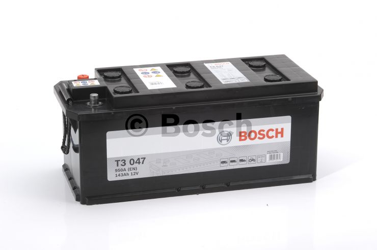 Автомобильный аккумулятор АКБ BOSCH (БОШ) T3 047 / 643 033 095 143Ач о.п. (3)