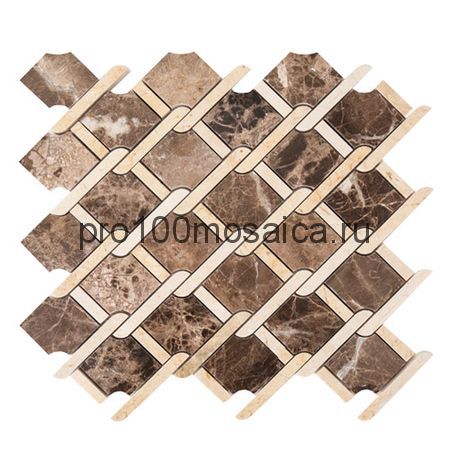 CV20141 Mos.Victorian Polished Dark Emperador+Crema Marfil 284х322х10 мм (Colori Viva)