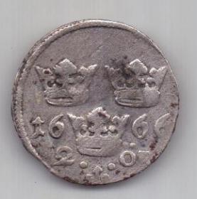 2 оре (эре) 1666 г. Швеция