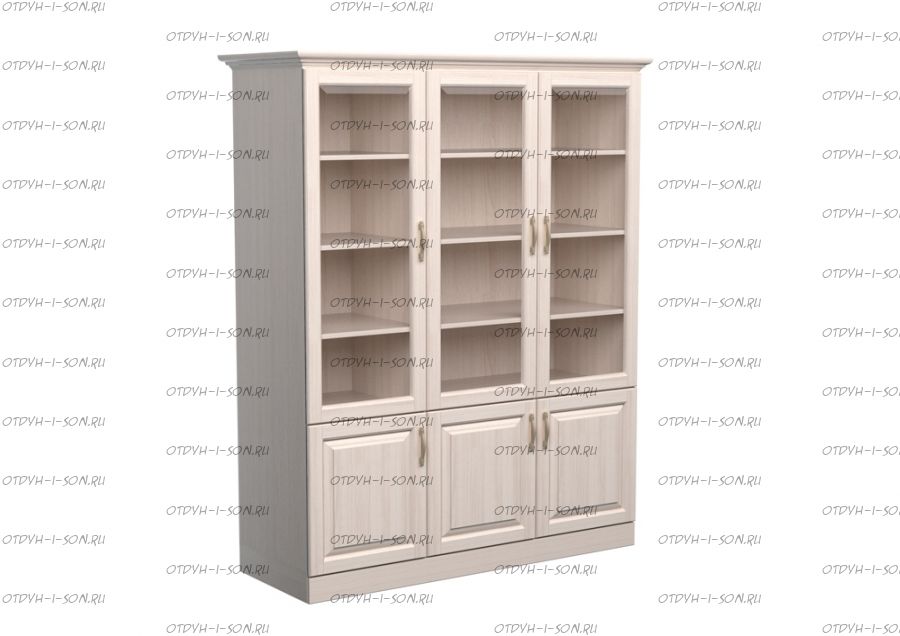 Шкаф-библиотека 3-дверный Эдем Массив DreamLine (135х48х220)