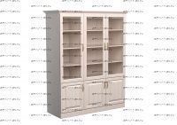 Шкаф-библиотека 3-дверный Эдем Массив DreamLine (135х48х220)