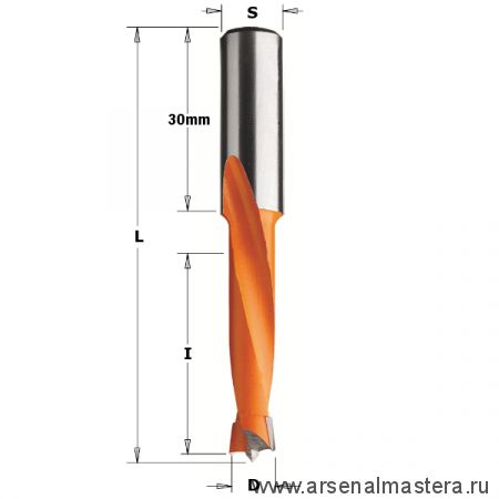 ОСЕНЬ СКИДКИ! Сверло HW для присадочного станка 8 x 35 x 70 Z2 плюс 2 S 10 x 30 RH CMT 311.080.11