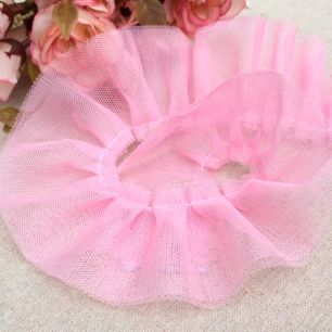 Кружево-сетка рюша, 5 см.. розовое, 1 м