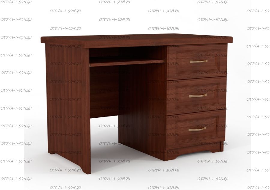 Стол компьютерный с тумбой и выкатной полкой Массив DreamLine (100х60х74,2)