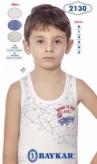 Baykar майка для мальчика артикул 2130 хлопок. купить качественное детское нижнее белье в интернет магазине