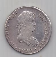 8 реалов 1820 г. Перу. Испания