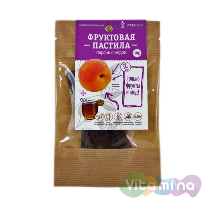 Фруктовая пастила Персик с мёдом, 50 г