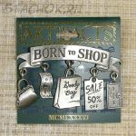 Брошь "Рожденный для шоппинга" цвет олова