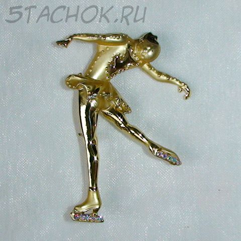 Брошь "Фигуристка" цвет золота