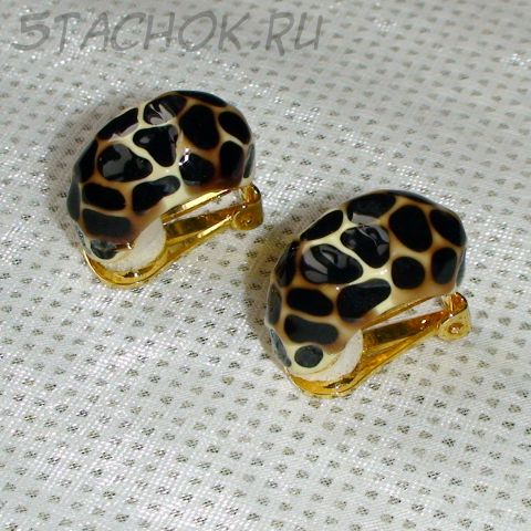 Клипсы "Леопард" цвет золота