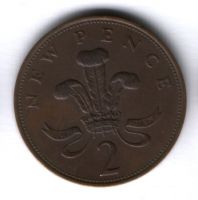 2 пенса 1971 г. Великобритания