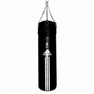 Боксерский мешок чёрный Adidas кожа Heavy Leather Punching Bag 120Х40см ADIBAC16