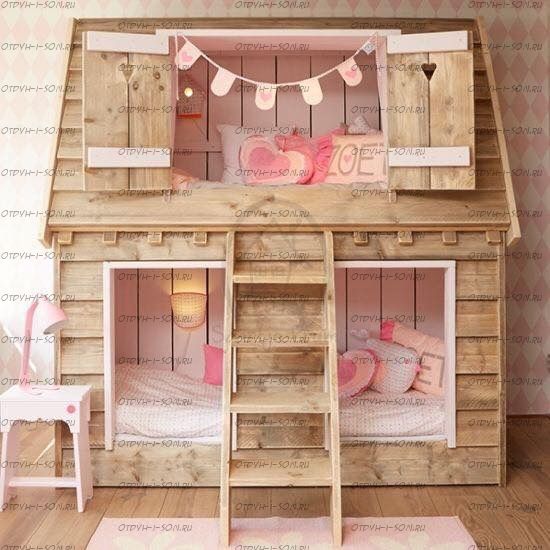 Кровать двухъярусная Домик Standard Fantasy №12А