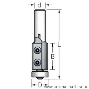 Фреза копир сменные ножи нижний подшипник D 19 B 12 Z 2 хвостовик 8 мм WPW FM19005