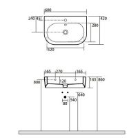 схема раковины Kerasan Flo 3142