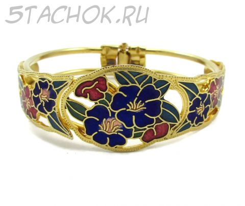 Браслет "Цветы" клуазоне