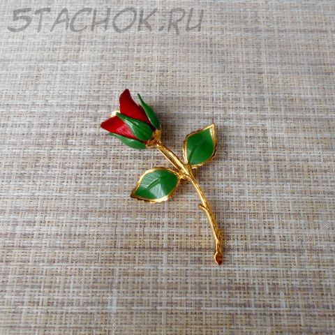 Брошь "Красная роза" (Giovanni США)
