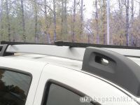 Багажник на крышу Renault Duster 2, Vamer, стальные прямоугольные дуги на рейлинги
